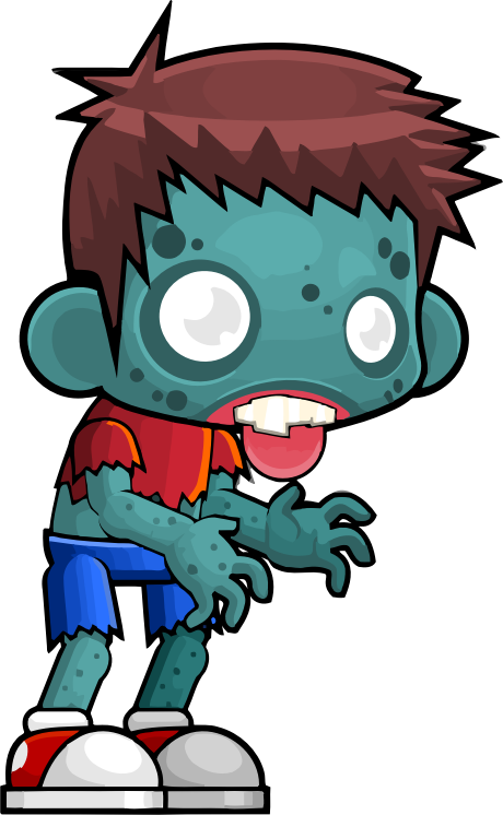 La imagen muestra a un chico zombi